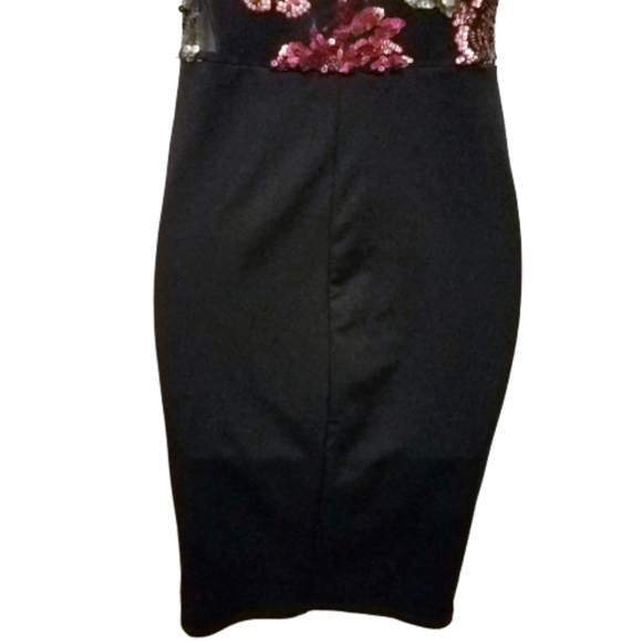 Charlotte Russe Bodycon Mesh Sequin Floral Dress - Picture 7 of 8